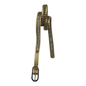 Nine West Gold-Tone Belt Size M – 39” Long x 1” Wide – Silver Buckle & Metallic
